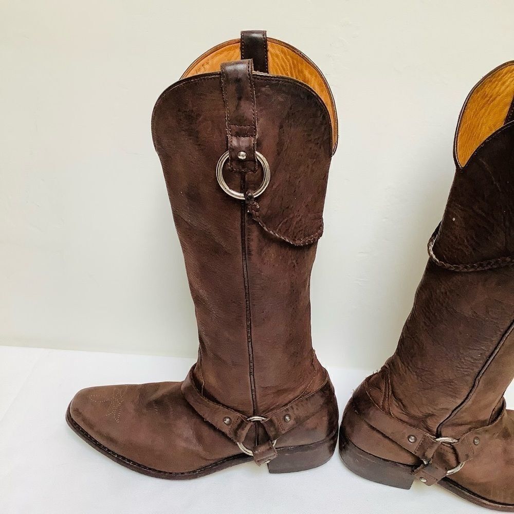 GOLDEN GOOSE LEATHER BOOTS BROWN SIZE 10 EUC